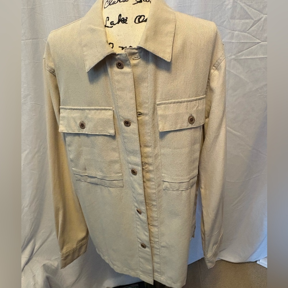 Weatherproof Vintage Beige Lightweight Shirt Jacket
